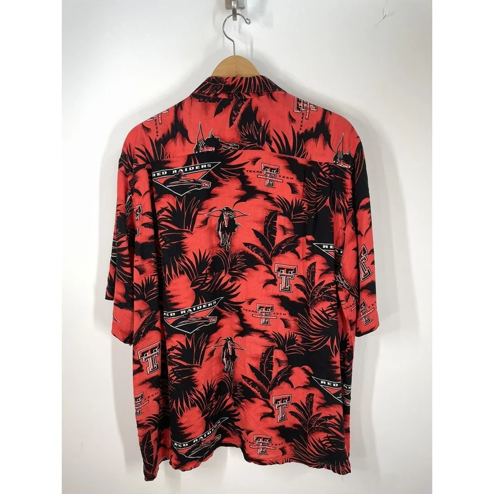 Texas Tech RED RAIDERS Hawaiian Shirt Reyn Spooner Rayon SZ XL (SEE FLAWS